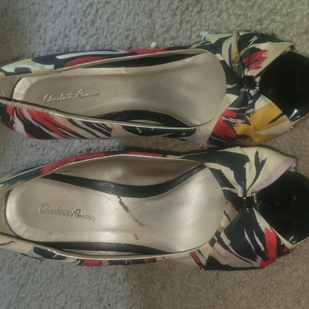 Charlotte Russe Women's Multicolor Peep Toe Heels